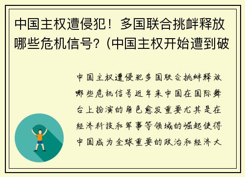 中国主权遭侵犯！多国联合挑衅释放哪些危机信号？(中国主权开始遭到破坏的先后顺序)